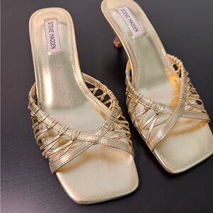 Steve Madden Metallic Gold Heeled Sandals